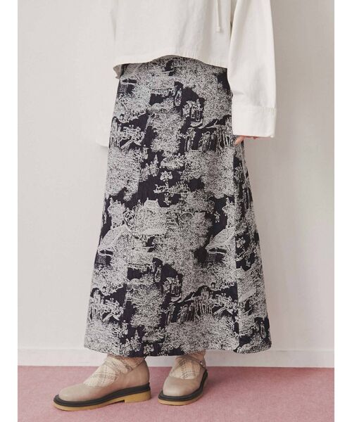 merry jenny（メリージェニー）の「time tripジャガードデニムスカート（デニムスカート・レディース・ブルー/ネイビー・FREE）」の6枚目の写真