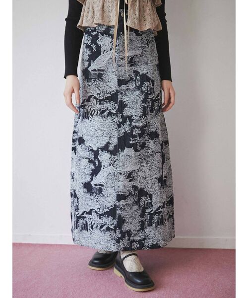 merry jenny（メリージェニー）の「time tripジャガードデニムスカート（デニムスカート・レディース・ブルー/ネイビー・FREE）」の9枚目の写真