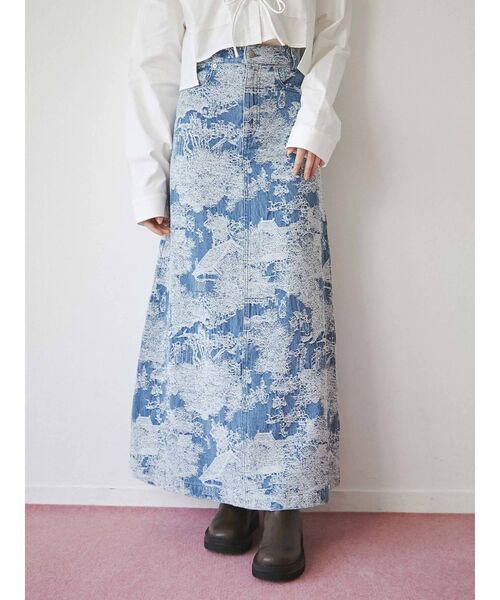 merry jenny（メリージェニー）の「time tripジャガードデニムスカート（デニムスカート・レディース・ブルー/ネイビー・FREE）」の16枚目の写真