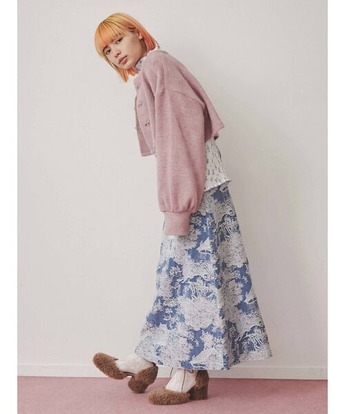 merry jenny（メリージェニー）の「time tripジャガードデニムスカート（デニムスカート・レディース・ブルー/ネイビー・FREE）」の7枚目の写真