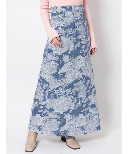 merry jenny（メリージェニー）の「time tripジャガードデニムスカート（デニムスカート・レディース・ブルー/ネイビー・FREE）」の18枚目の写真