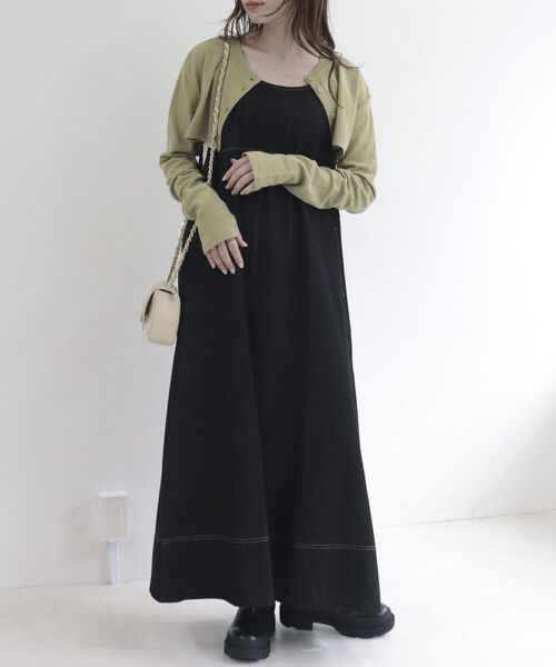 fredy emue（フレディエミュ）の「バックデザインデニムフレアジャンスカ（ジャンパースカート・レディース・ブラック/ブルー・38）」の11枚目の写真