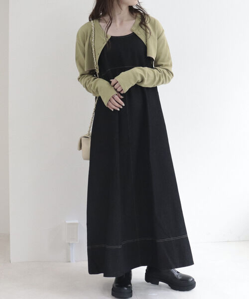 fredy emue（フレディエミュ）の「バックデザインデニムフレアジャンスカ（ジャンパースカート・レディース・ブラック/ブルー・38）」の12枚目の写真