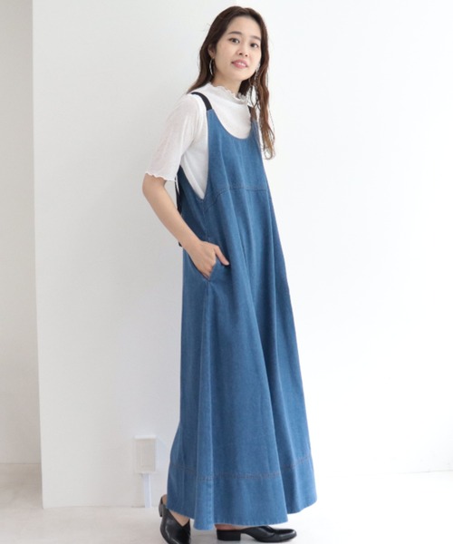 fredy emue（フレディエミュ）の「バックデザインデニムフレアジャンスカ（ジャンパースカート・レディース・ブラック/ブルー・38）」の22枚目の写真