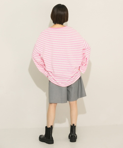 KBF（ケイビーエフ）の「ボーダーBIGカットソー（Tシャツ/カットソー・レディース・ピンク系その他/グリーン系その他/ブルー系その他・ONE）」の10枚目の写真