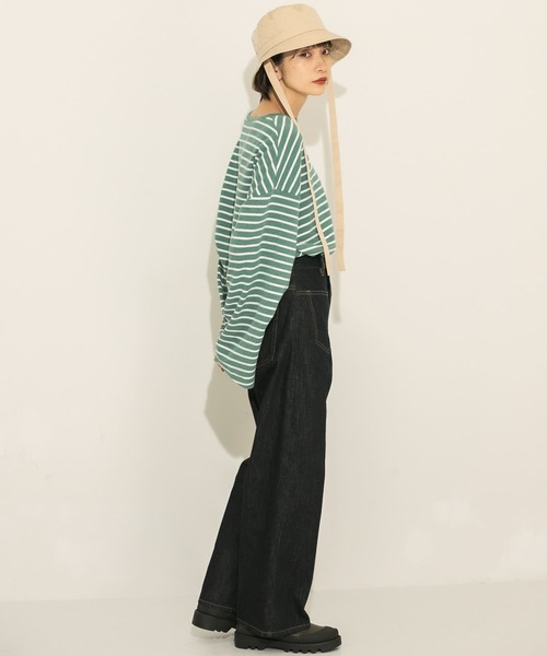 KBF（ケイビーエフ）の「ボーダーBIGカットソー（Tシャツ/カットソー・レディース・ピンク系その他/グリーン系その他/ブルー系その他・ONE）」の18枚目の写真