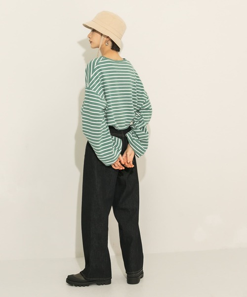 KBF（ケイビーエフ）の「ボーダーBIGカットソー（Tシャツ/カットソー・レディース・ピンク系その他/グリーン系その他/ブルー系その他・ONE）」の19枚目の写真