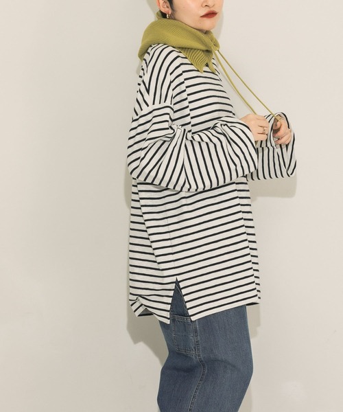 KBF（ケイビーエフ）の「ボーダーBIGカットソー（Tシャツ/カットソー・レディース・ピンク系その他/グリーン系その他/ブルー系その他・ONE）」の21枚目の写真