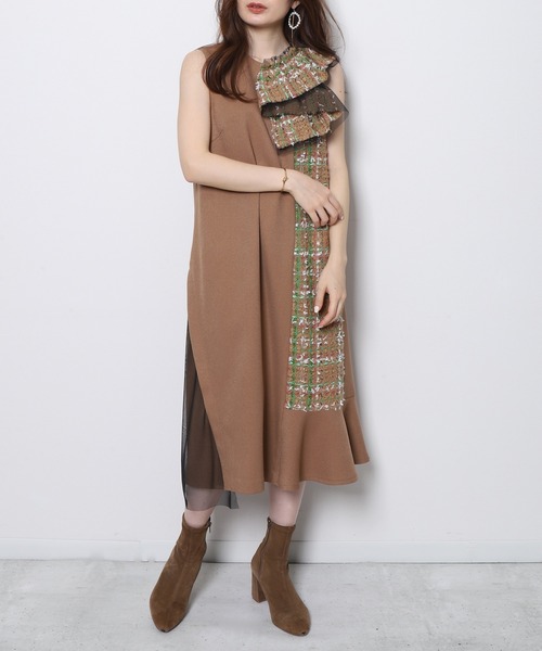 ツイードアシメワンピース ワンピース Re Verofonna ヴェロフォンナ のファッション通販 Zozotown