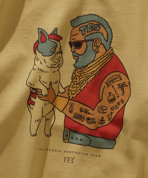 The Endless Summer(エンドレスサマー)の「TES TEAM LONG SLEEVE T-SHIRT / ロンT(Tシャツ/カットソー・メンズ・ホワイト/イエロー・SMALL/MEDIUM/LARGE/X-LARGE)」の6枚目の写真