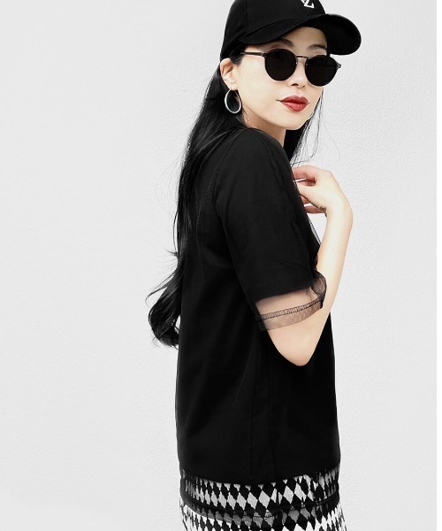 LVEU.（ラブユ.）の「Layered see-through T-shirt / レイヤード