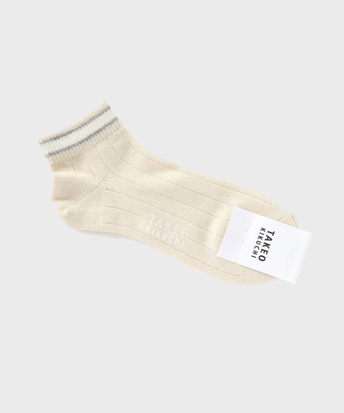TAKEO KIKUCHI（タケオキクチ）の「◆ラインショートソックス（ソックス/靴下・メンズ・ネイビー/モスグリーン/イエロー系その他・00）」の3枚目の写真