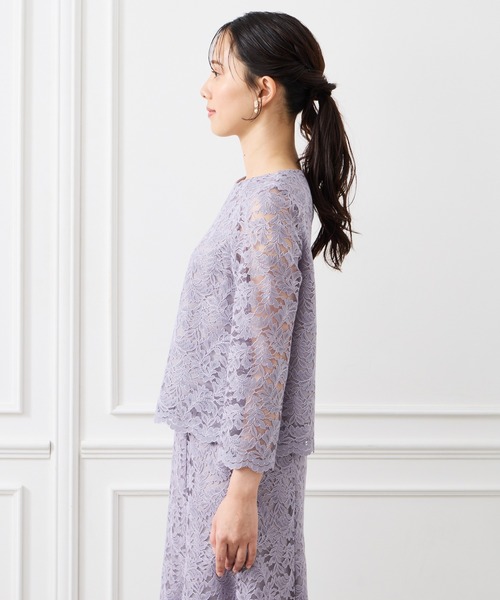 AIMER（エメ）の「ノーカラーレースブラウス（シャツ/ブラウス・レディース・ネイビー/モカ/ラベンダー/ピンクベージュ・MEDIUM/LARGE）」の17枚目の写真