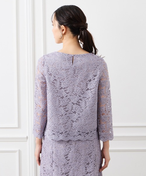 AIMER（エメ）の「ノーカラーレースブラウス（シャツ/ブラウス・レディース・ネイビー/モカ/ラベンダー/ピンクベージュ・MEDIUM/LARGE）」の18枚目の写真