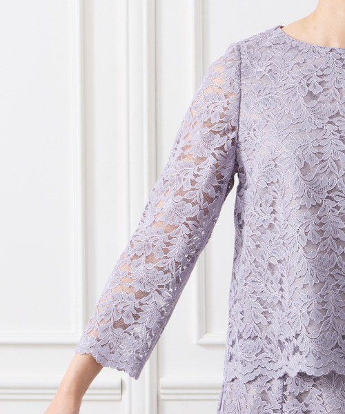 AIMER（エメ）の「ノーカラーレースブラウス（シャツ/ブラウス・レディース・ネイビー/モカ/ラベンダー/ピンクベージュ・MEDIUM/LARGE）」の21枚目の写真