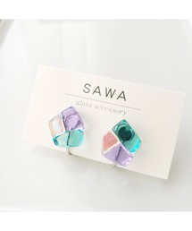 【sawa】多角形イヤリング(台形)(MA)