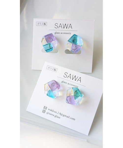 tone(トーン)の「【sawa】多角形イヤリング(台形)(MA)(イヤリング・レディース・パープル系その他/ラベンダー/ブルー系その他・FREE)」の7枚目の写真