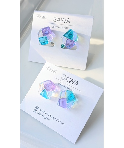 tone(トーン)の「【sawa】多角形イヤリング(台形)(MA)(イヤリング・レディース・パープル系その他/ラベンダー/ブルー系その他・FREE)」の5枚目の写真