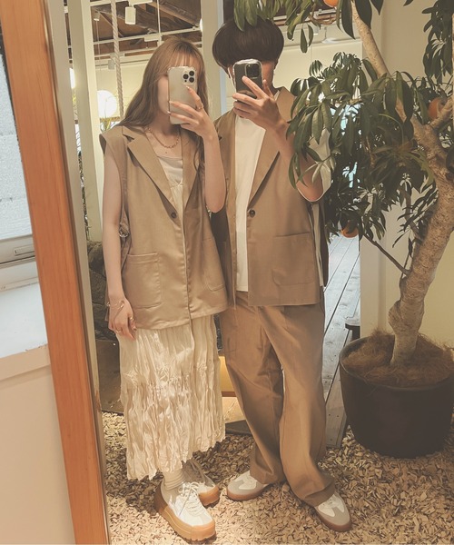 Ambre Neige(アンブルネージュ)の「【ユニセックス】スリットテーラージレ/WEB/EC限定商品(ベスト・レディース・ベージュ/アイボリー・MEDIUM/LARGE)」の22枚目の写真