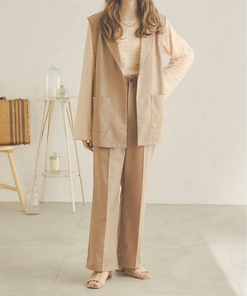 Ambre Neige(アンブルネージュ)の「【ユニセックス】スリットテーラージレ/WEB/EC限定商品(ベスト・レディース・ベージュ/アイボリー・MEDIUM/LARGE)」の9枚目の写真