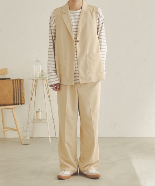 Ambre Neige(アンブルネージュ)の「【ユニセックス】スリットテーラージレ/WEB/EC限定商品(ベスト・レディース・ベージュ/アイボリー・MEDIUM/LARGE)」の4枚目の写真