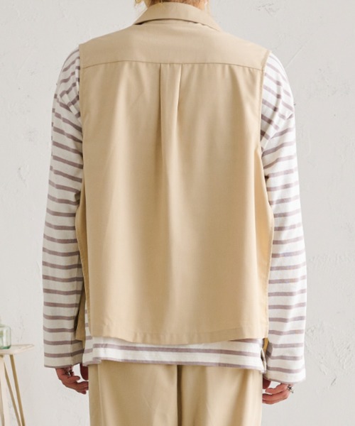 Ambre Neige(アンブルネージュ)の「【ユニセックス】スリットテーラージレ/WEB/EC限定商品(ベスト・レディース・ベージュ/アイボリー・MEDIUM/LARGE)」の6枚目の写真