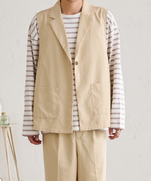 Ambre Neige(アンブルネージュ)の「【ユニセックス】スリットテーラージレ/WEB/EC限定商品(ベスト・レディース・ベージュ/アイボリー・MEDIUM/LARGE)」の7枚目の写真