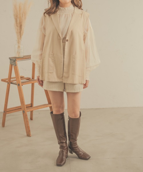 Ambre Neige(アンブルネージュ)の「【ユニセックス】スリットテーラージレ/WEB/EC限定商品(ベスト・レディース・ベージュ/アイボリー・MEDIUM/LARGE)」の17枚目の写真