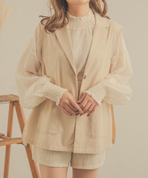 Ambre Neige(アンブルネージュ)の「【ユニセックス】スリットテーラージレ/WEB/EC限定商品(ベスト・レディース・ベージュ/アイボリー・MEDIUM/LARGE)」の18枚目の写真
