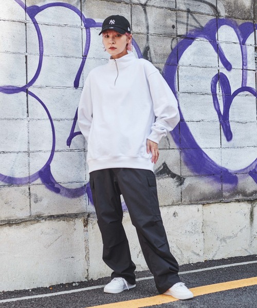 WEGO（ウィゴー）の「WEGO/スタンダードハーフジップスウェット（スウェット・メンズ・ブラック/グレー系その他/ホワイト・LARGE/MEDIUM）」の9枚目の写真