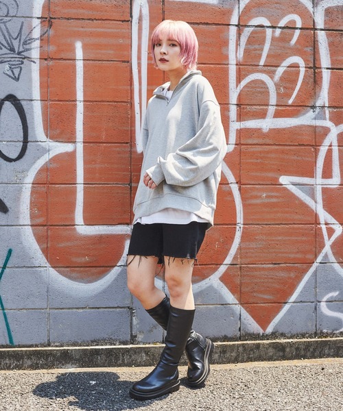 WEGO（ウィゴー）の「WEGO/スタンダードハーフジップスウェット（スウェット・メンズ・ブラック/グレー系その他/ホワイト・LARGE/MEDIUM）」の20枚目の写真