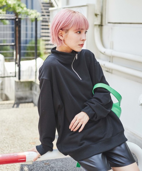 セール】WEGO/スタンダードハーフジップスウェット（スウェット