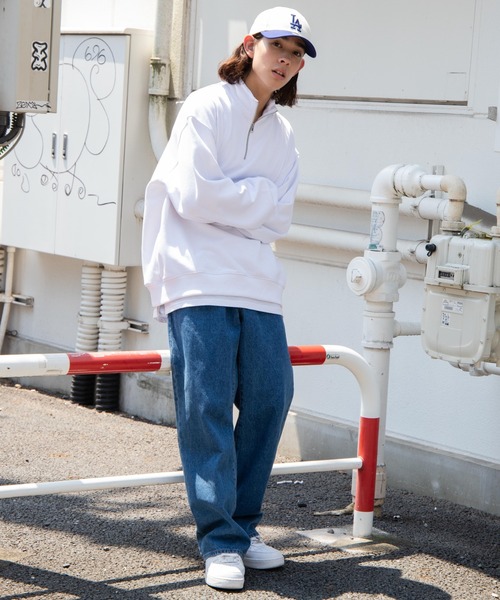 WEGO（ウィゴー）の「WEGO/スタンダードハーフジップスウェット（スウェット・メンズ・ブラック/グレー系その他/ホワイト・LARGE/MEDIUM）」の4枚目の写真