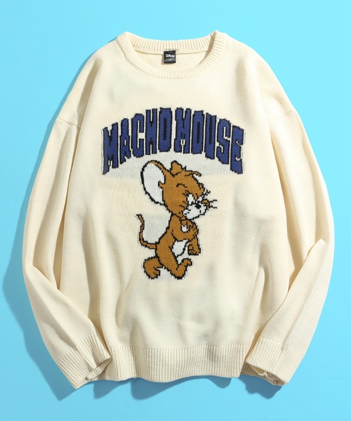 Tom&Jerry(トムアンドジェリー)の「【Tom & Jerry/トム & ジェリー】変顔ジャガードクルーニット/セーター/CORPUS TOKYO別注(ニット/セーター・メンズ・スミクロ/パープル系その他/グリーン系その他/ベージュ系その他/ブラック系その他/クリーム/グリーン/パープル・LL/M/L)」の9枚目の写真