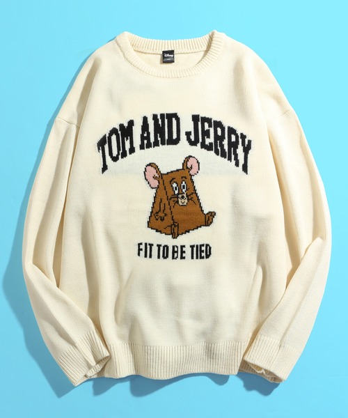 Tom&Jerry(トムアンドジェリー)の「【Tom & Jerry/トム & ジェリー】変顔ジャガードクルーニット/セーター/CORPUS TOKYO別注(ニット/セーター・メンズ・スミクロ/パープル系その他/グリーン系その他/ベージュ系その他/ブラック系その他/クリーム/グリーン/パープル・LL/M/L)」の13枚目の写真