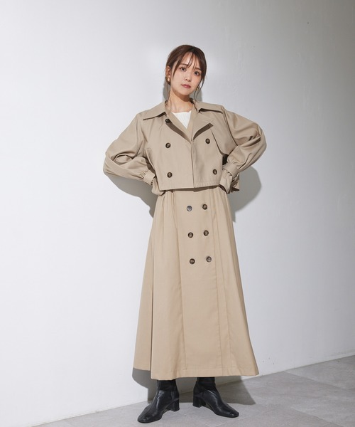 ADIRA（アディラ）の「2ウェイトレンチジャンスカ（ジャンパースカート・レディース・ベージュ/ブラウン・MEDIUM）」の10枚目の写真