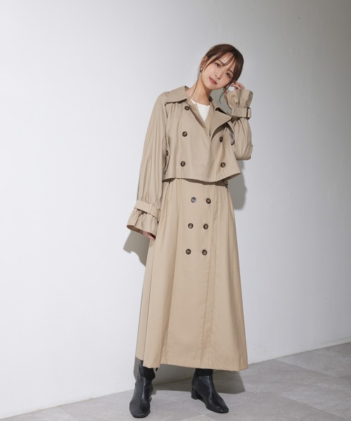 ADIRA（アディラ）の「2ウェイトレンチジャンスカ（ジャンパースカート・レディース・ベージュ/ブラウン・MEDIUM）」の16枚目の写真