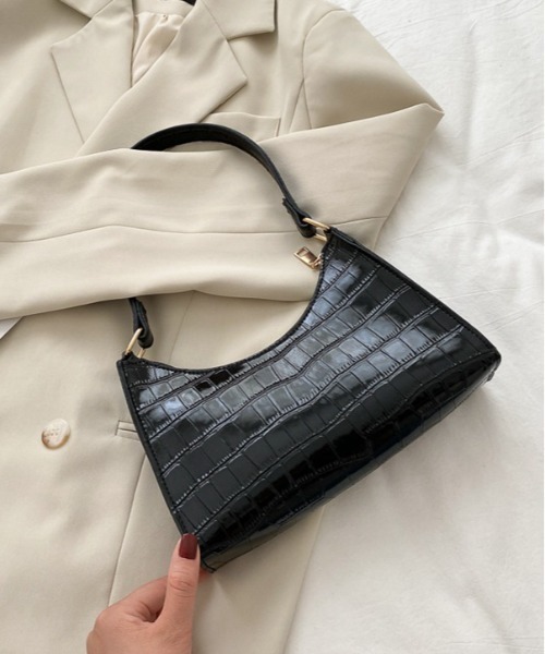 NiiNa(ニーナ)の「【NiiNa】ワンハンドルクロコバッグ(ハンドバッグ・レディース・ホワイト/ブラック/ピンク/グリーン/イエロー・FREE)」の2枚目の写真