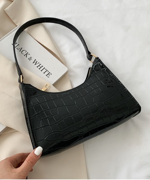 NiiNa(ニーナ)の「【NiiNa】ワンハンドルクロコバッグ(ハンドバッグ・レディース・ホワイト/ブラック/ピンク/グリーン/イエロー・FREE)」の20枚目の写真