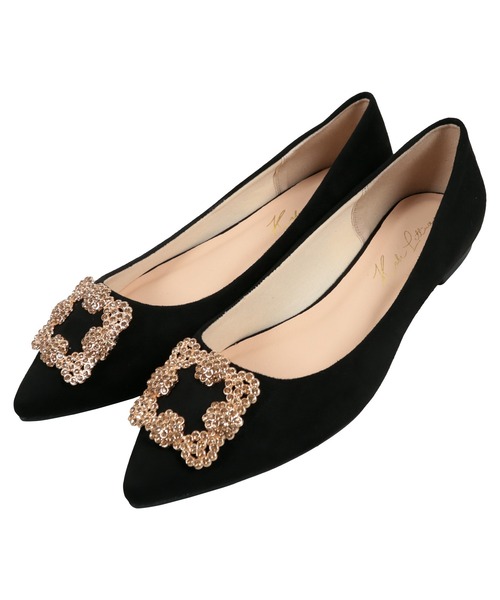 セール】ビジューフラットポインテッドトゥパンプス（パンプス）｜KOBE