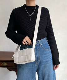 【WEB限定】 ダイヤ柄ハイネックプルオーバー