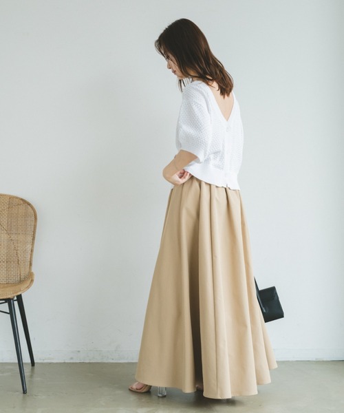 VANNIE U（ヴァニーユー）の「ハイウエストボリュームスカート（スカート・レディース・ブラック/アイボリー/ベージュ・FREE）」の3枚目の写真