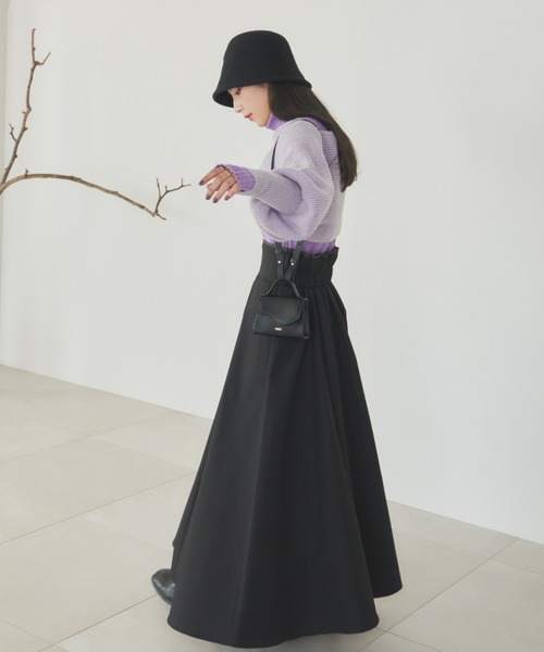 VANNIE U（ヴァニーユー）の「ハイウエストボリュームスカート（スカート・レディース・ブラック/アイボリー/ベージュ・FREE）」の8枚目の写真