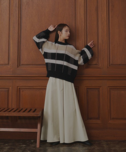 VANNIE U（ヴァニーユー）の「ハイウエストボリュームスカート（スカート・レディース・ブラック/アイボリー/ベージュ・FREE）」の19枚目の写真
