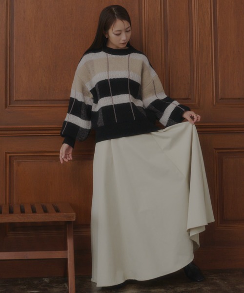 VANNIE U（ヴァニーユー）の「ハイウエストボリュームスカート（スカート・レディース・ブラック/アイボリー/ベージュ・FREE）」の20枚目の写真