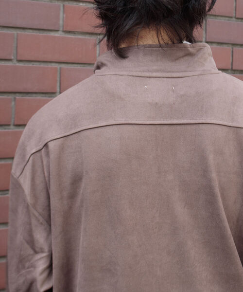 GLOSTER（グロスター）の「【GLOSTER/グロスター】フェイクスエード ハーフジッププルオーバー ドロップショルダー リング（Tシャツ/カットソー・メンズ・ダークブラウン/チャコールグレー/キャメル・L/S/M）」の10枚目の写真