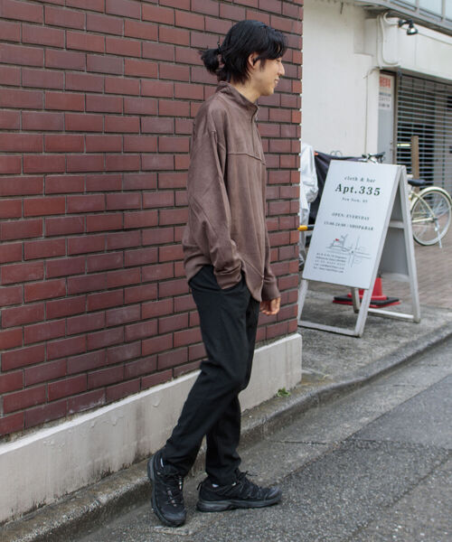 GLOSTER（グロスター）の「【GLOSTER/グロスター】フェイクスエード ハーフジッププルオーバー ドロップショルダー リング（Tシャツ/カットソー・メンズ・ダークブラウン/チャコールグレー/キャメル・L/S/M）」の12枚目の写真