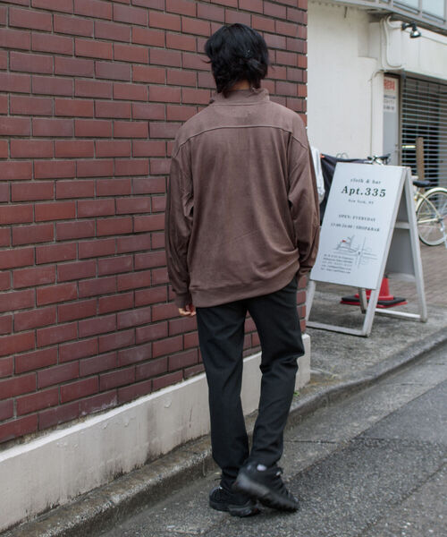 GLOSTER（グロスター）の「【GLOSTER/グロスター】フェイクスエード ハーフジッププルオーバー ドロップショルダー リング（Tシャツ/カットソー・メンズ・ダークブラウン/チャコールグレー/キャメル・L/S/M）」の13枚目の写真
