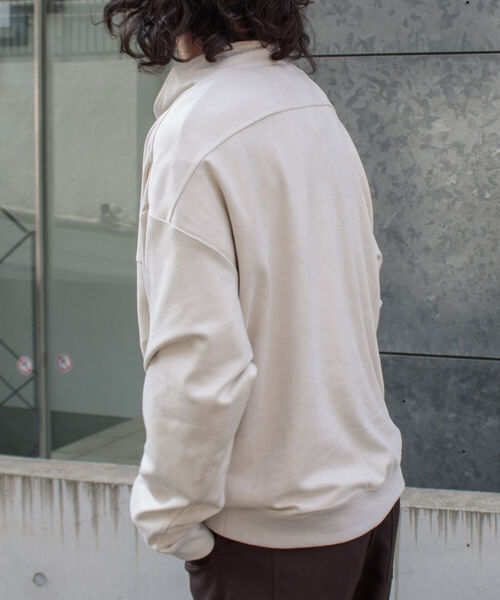 GLOSTER（グロスター）の「【GLOSTER/グロスター】フェイクスエード ハーフジッププルオーバー ドロップショルダー リング（Tシャツ/カットソー・メンズ・ダークブラウン/チャコールグレー/キャメル・L/S/M）」の15枚目の写真