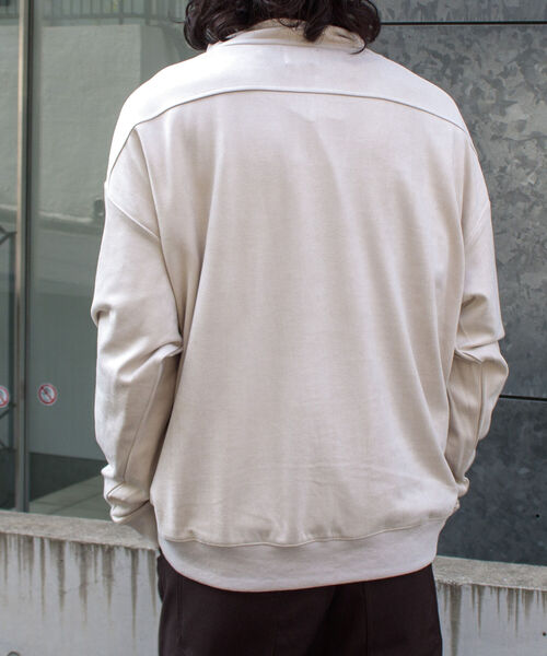 GLOSTER（グロスター）の「【GLOSTER/グロスター】フェイクスエード ハーフジッププルオーバー ドロップショルダー リング（Tシャツ/カットソー・メンズ・ダークブラウン/チャコールグレー/キャメル・L/S/M）」の16枚目の写真